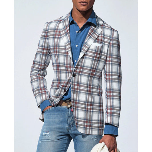 SingleBreasted TwoButton Large Pocket Blazer  Men's Casual Suit