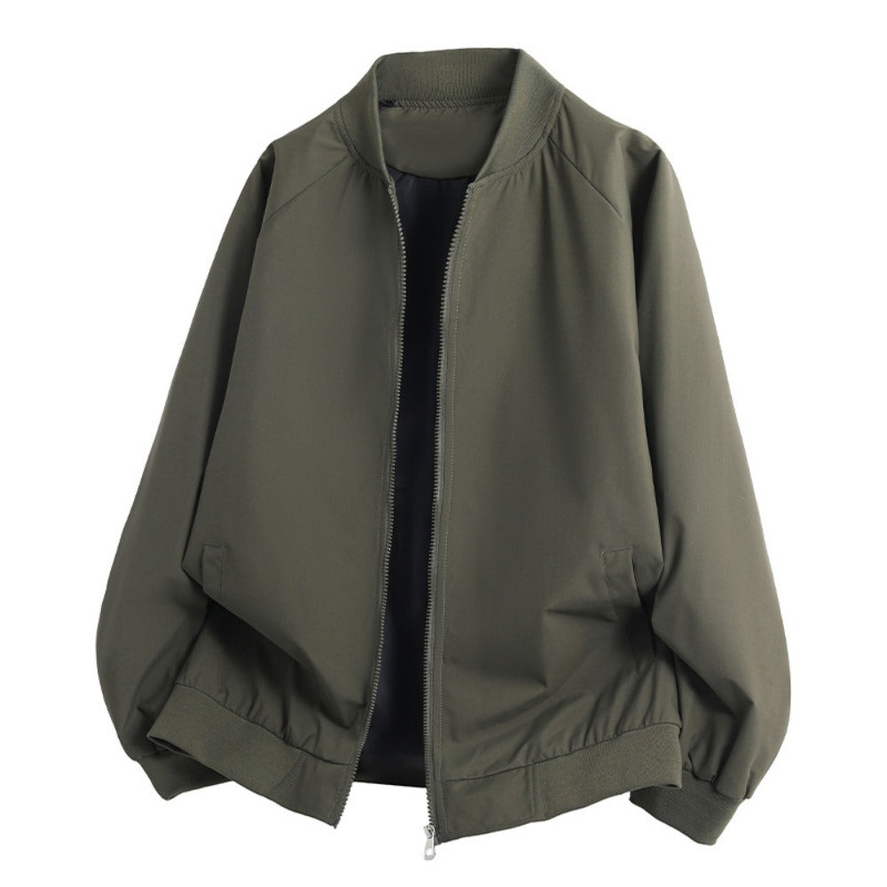 Fashionable men's casual jacket baseball collar jacket with cuffed sleeves