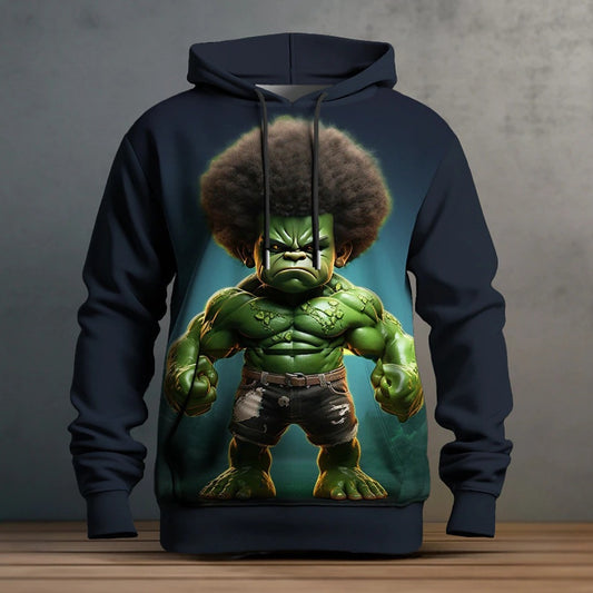 Healthy Fabric Green Giant 3D Digital Print Hoodie Men's Pullover