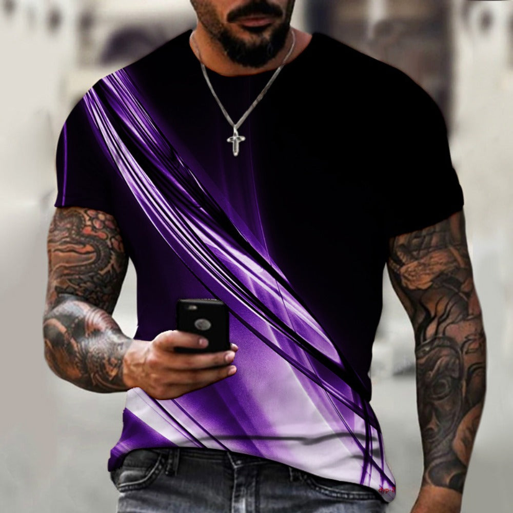 Summer Men's Smiley Face 3D Print Prank Short-Sleeve Tee