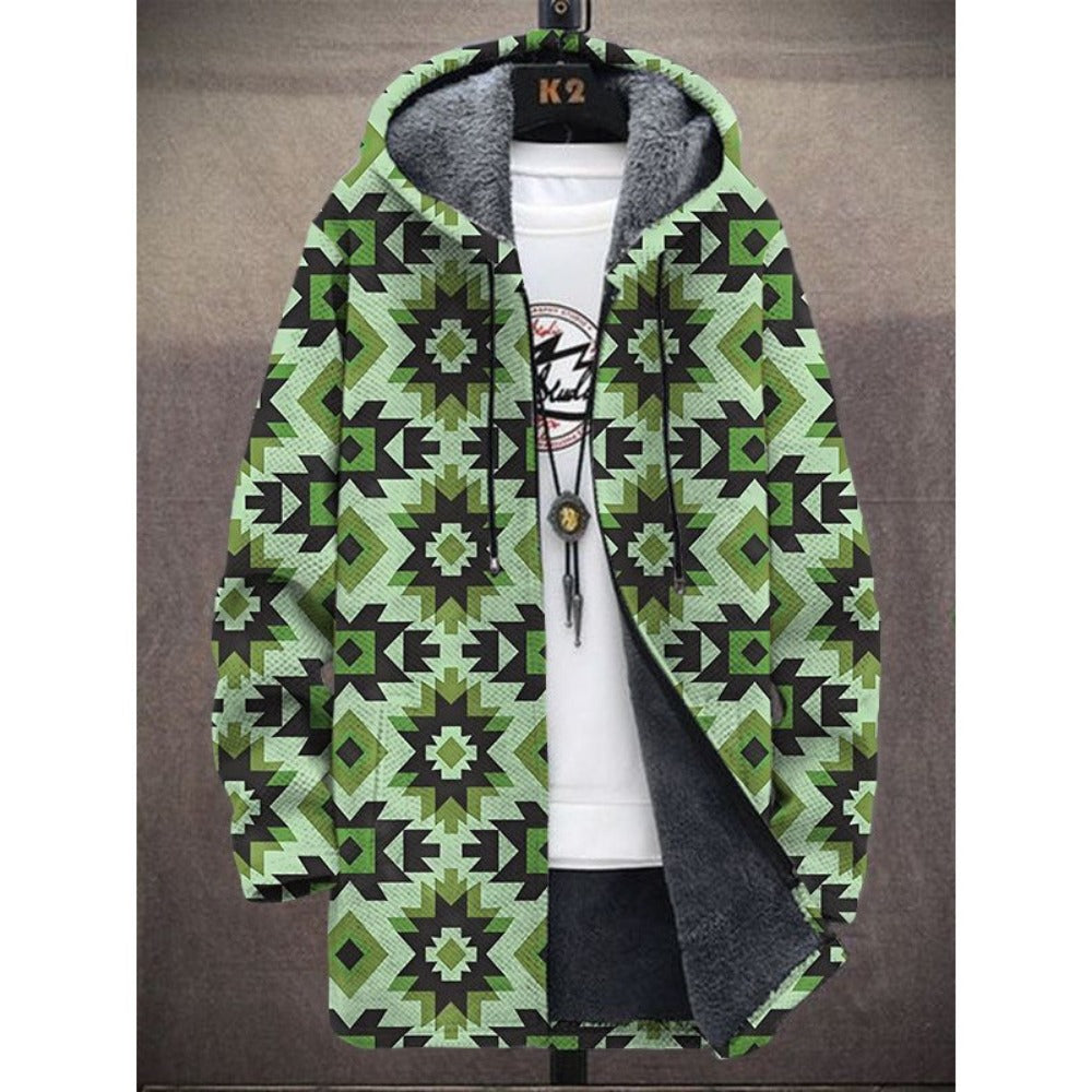 New Digital Print Fleece-Lined Men's Jacket