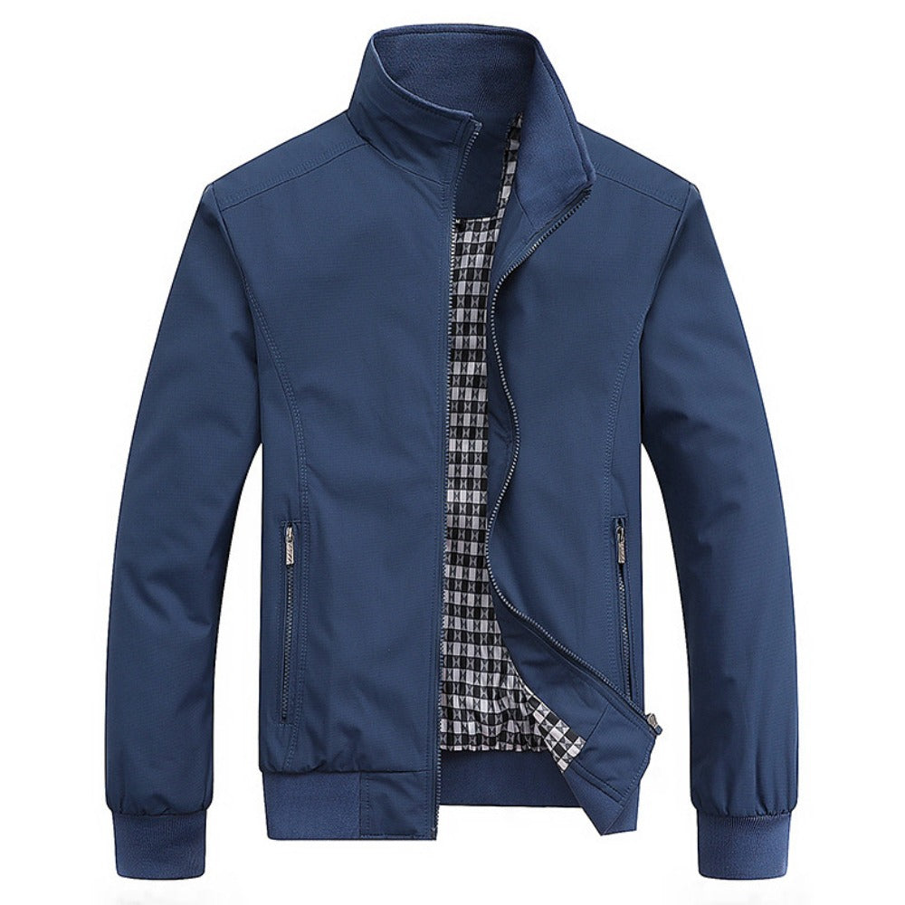 Stand Collar Workwear Jacket Loose Fit Casual Coat