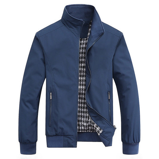 Stand Collar Workwear Jacket Loose Fit Casual Coat