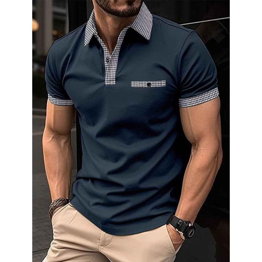 Men's Short Sleeve Polo Shirt Summer Bestseller Color-Block Polo