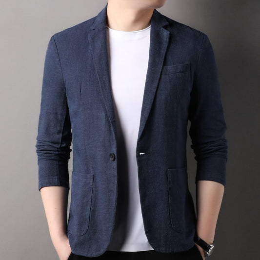 New Spring SingleBreasted Suit Jacket  Men's Casual Solid Color Blazer for Business & Leisure