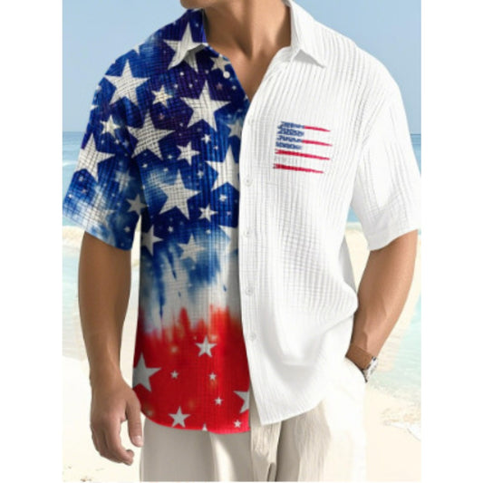Men's Short Sleeve Shirt New Summer Cuban Shirt Vintage Hawaiian Loose Fit