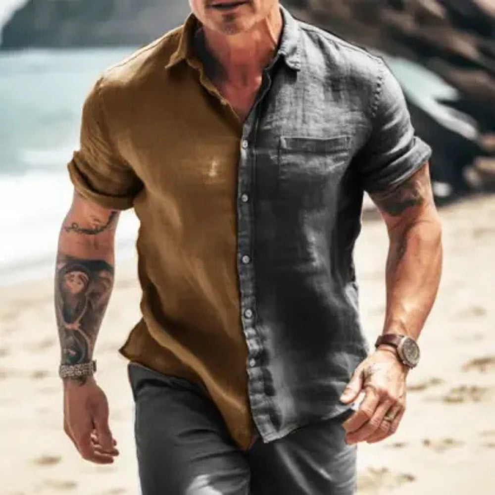 Men's Short Sleeve Shirt New Summer Cuban Shirt Vintage Hawaiian Loose Fit