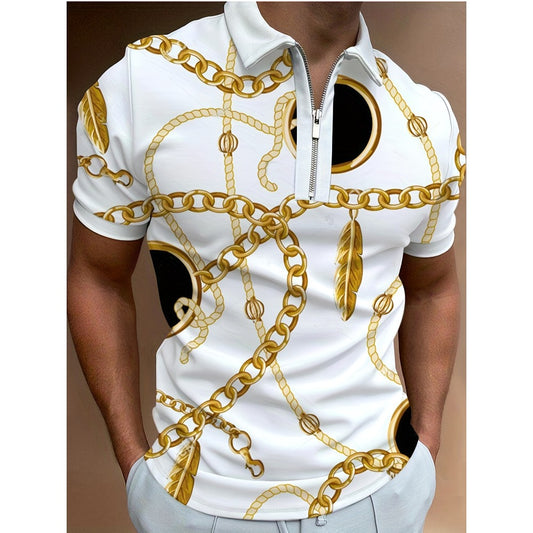 3D Print Fashion Short Sleeve Polo Shirt