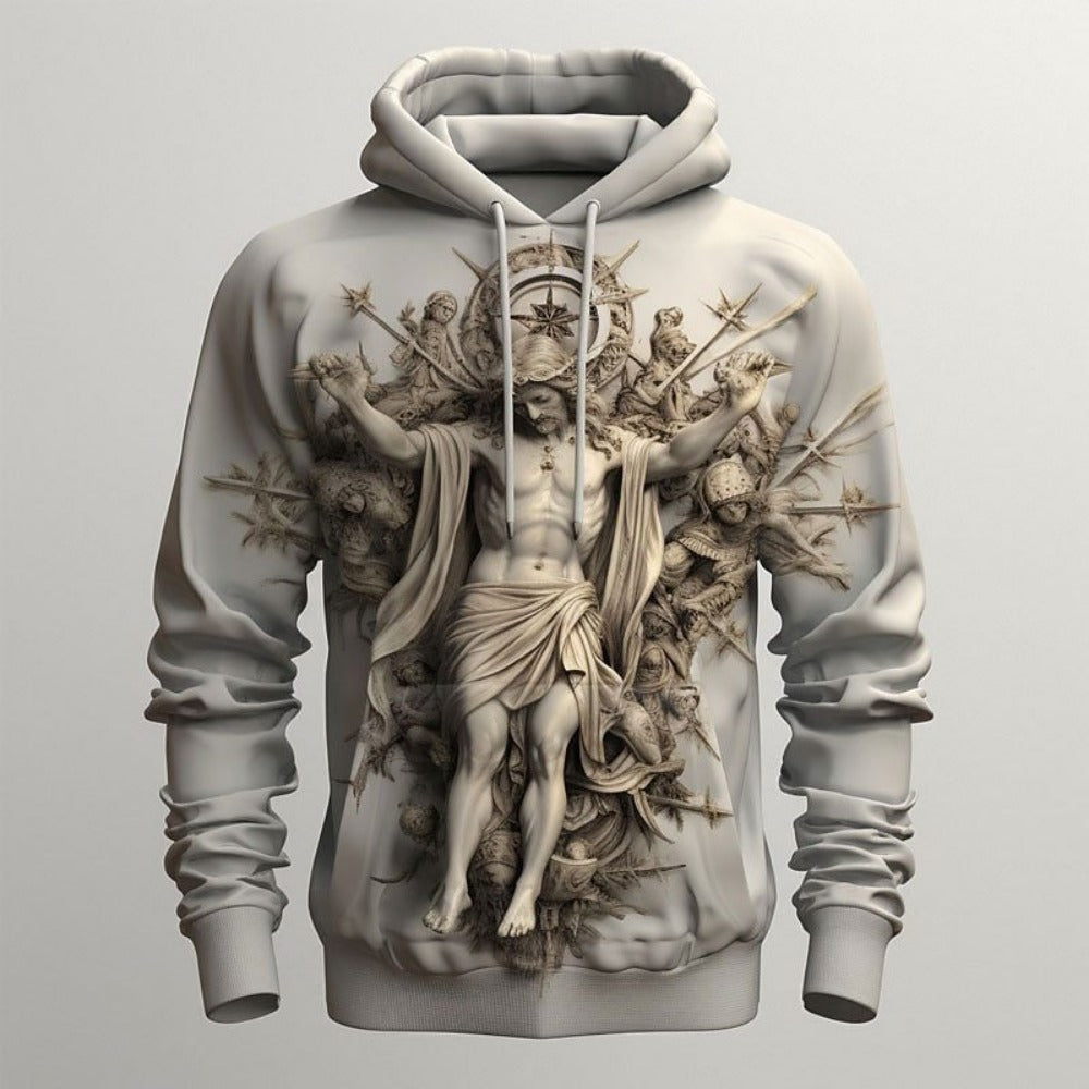 Men's Vintage Civilization 3D Print Hoodie Casual Streetwear