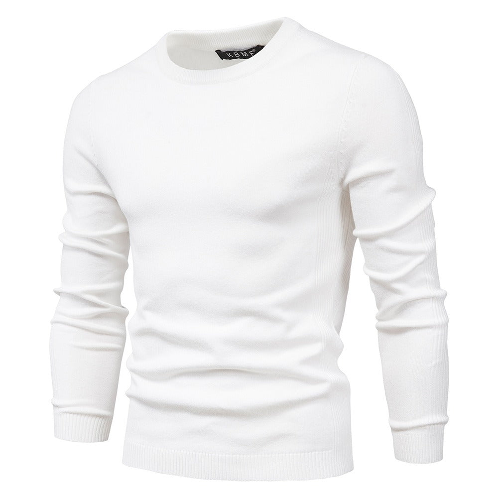 Muti-Color 2025 Fall & Winter Men’s Thick Sweater - Slim Fit Crew Neck Knit Pullover with High Elasticity