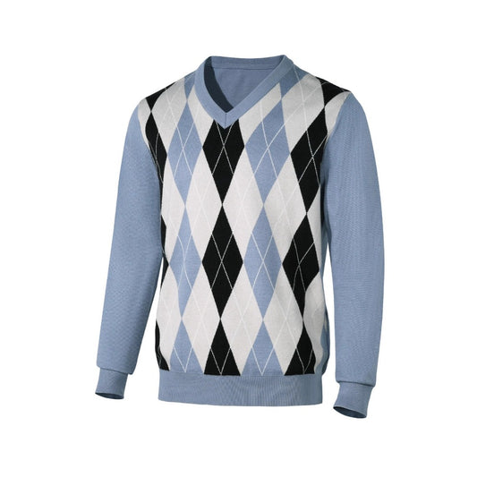 New Season Plaid Patchwork Loose Fit Long-Sleeve Pullover for Men