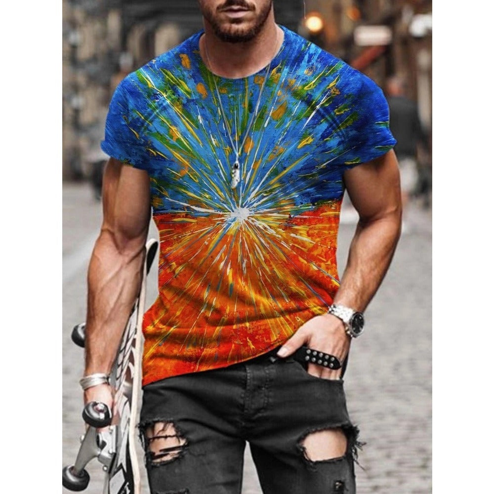 Street Style Abstract Painting Print Men's Short-Sleeve T-Shirt