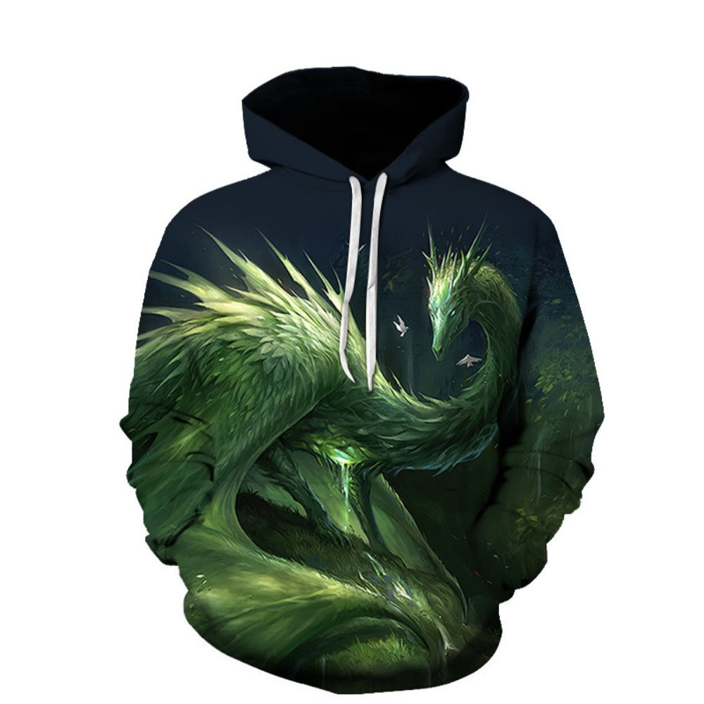Green Dragon 3D Print Hoodie Baseball Jacket Style