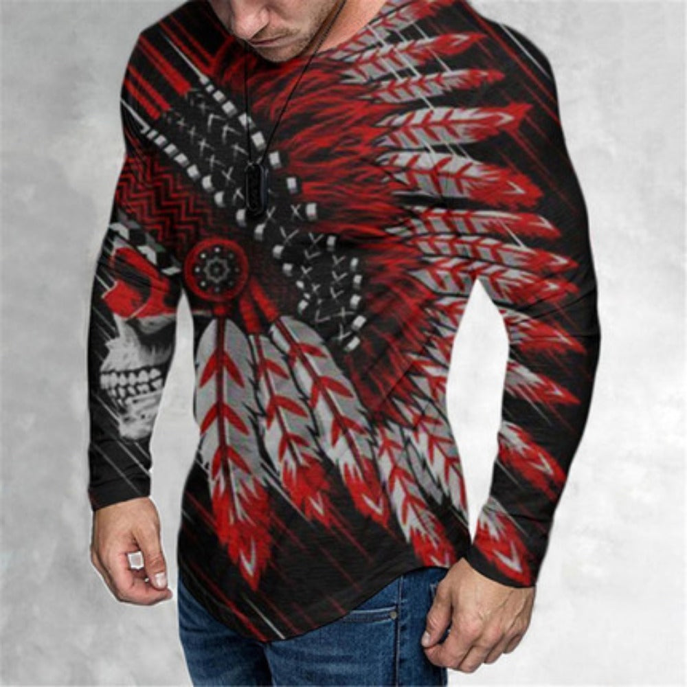 Retro Plaid Pattern 3D Digital Print Men's Loose Sportswear Tee