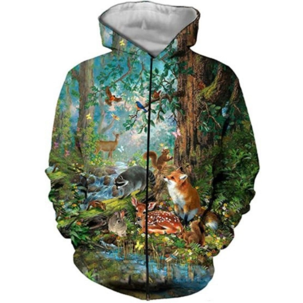 Anime Zip-Up Hoodie 3D Print Couple's Baseball Jacket