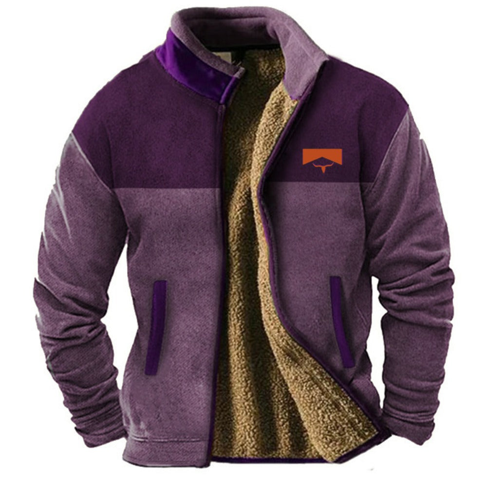 New Men's Padded Jacket Fleece-Lined Outerwear  Fashion Coat