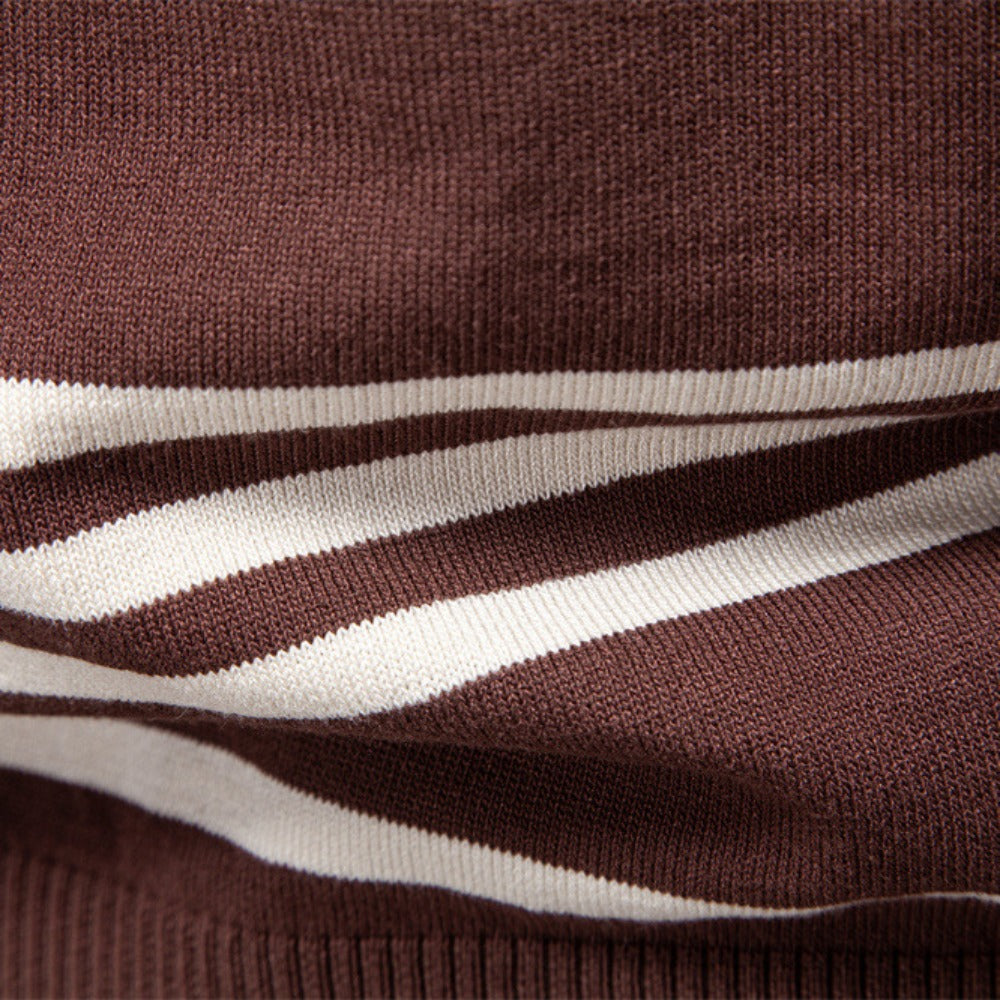 New Polo Collar Semi-Zip Men’s Sweater – High-Quality Knitwear