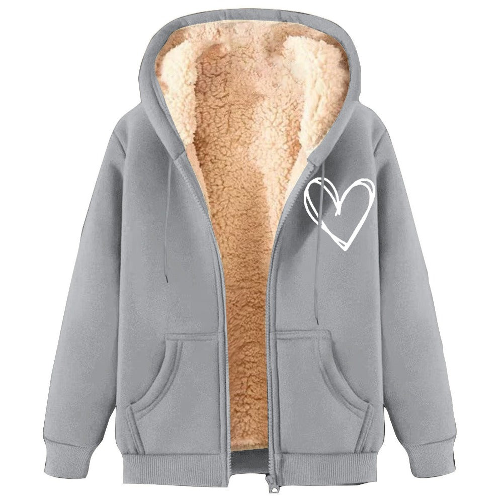 Men's Sherpa Fleece Hoodie Pullover Student Zip-Up Hoodie