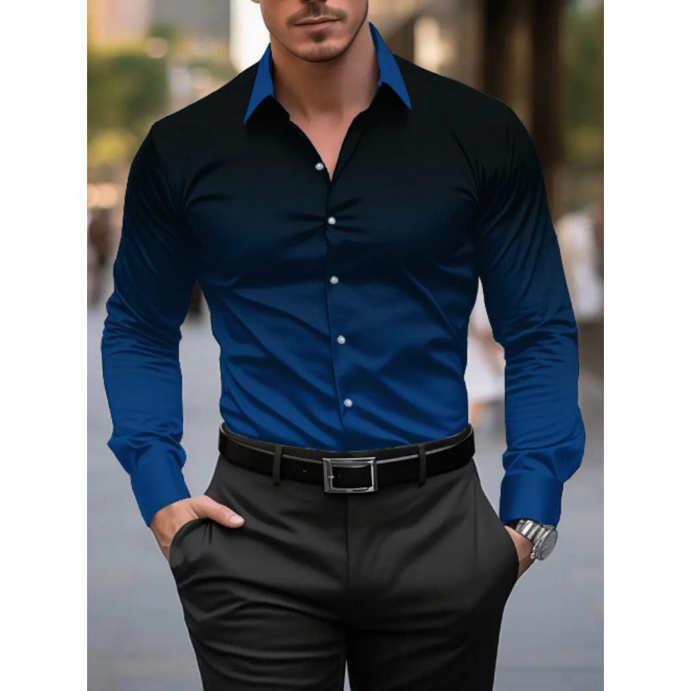 Tiger & Flower Print Long Sleeve Shirt Men's Spring/Autumn Trendy Loose Casual