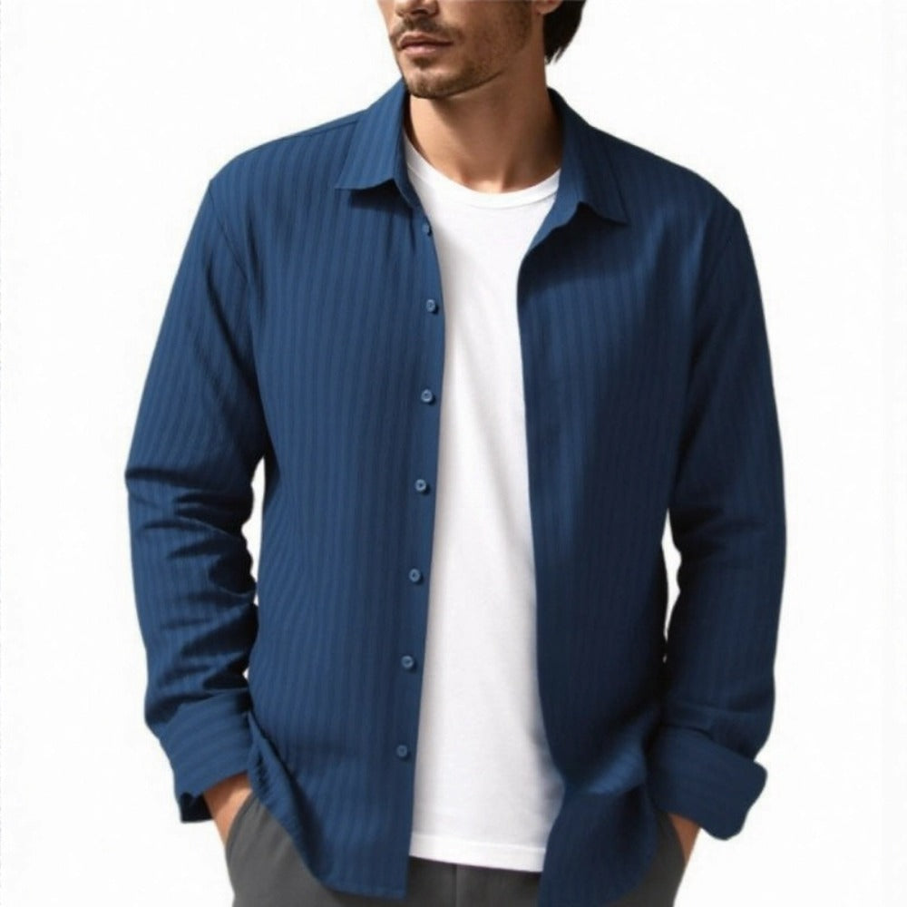 Men's Long Sleeve Shirt Formal Business Casual Non-Iron Shirt Spring/Autumn Solid Color