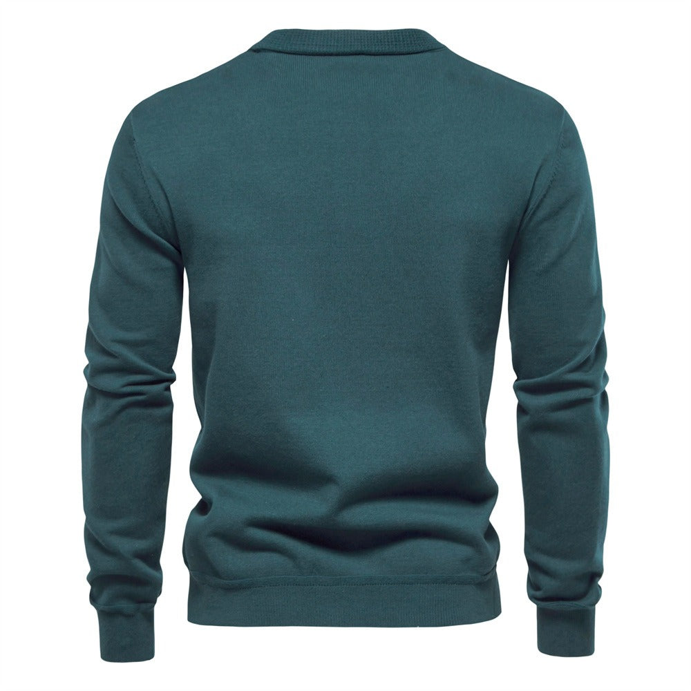 2025New Fall & Winter Men’s Cardigan Sweater - High-Quality Business Casual Solid Color Knitwear