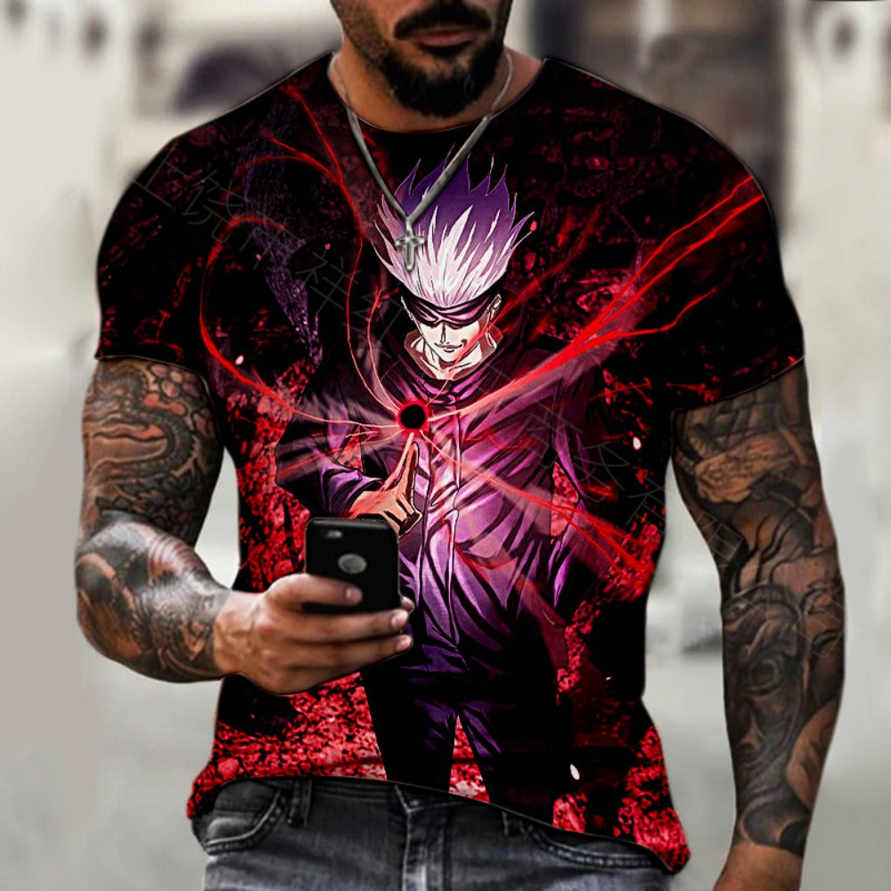 Dragon 3D Print Oversized Streetwear Men's Summer Tee