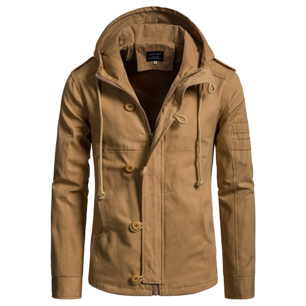 Euro-Size New Men's Hooded Zip-Up Casual Jacket