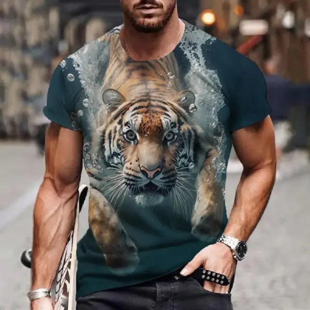 Men's Tiger Graphic Sleeveless T-Shirt – Summer Comfort Fit