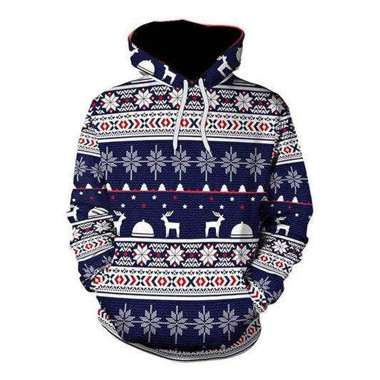 Christmas Men's Hoodie Trendy 3D Digital Print Loose Fit Streetwear