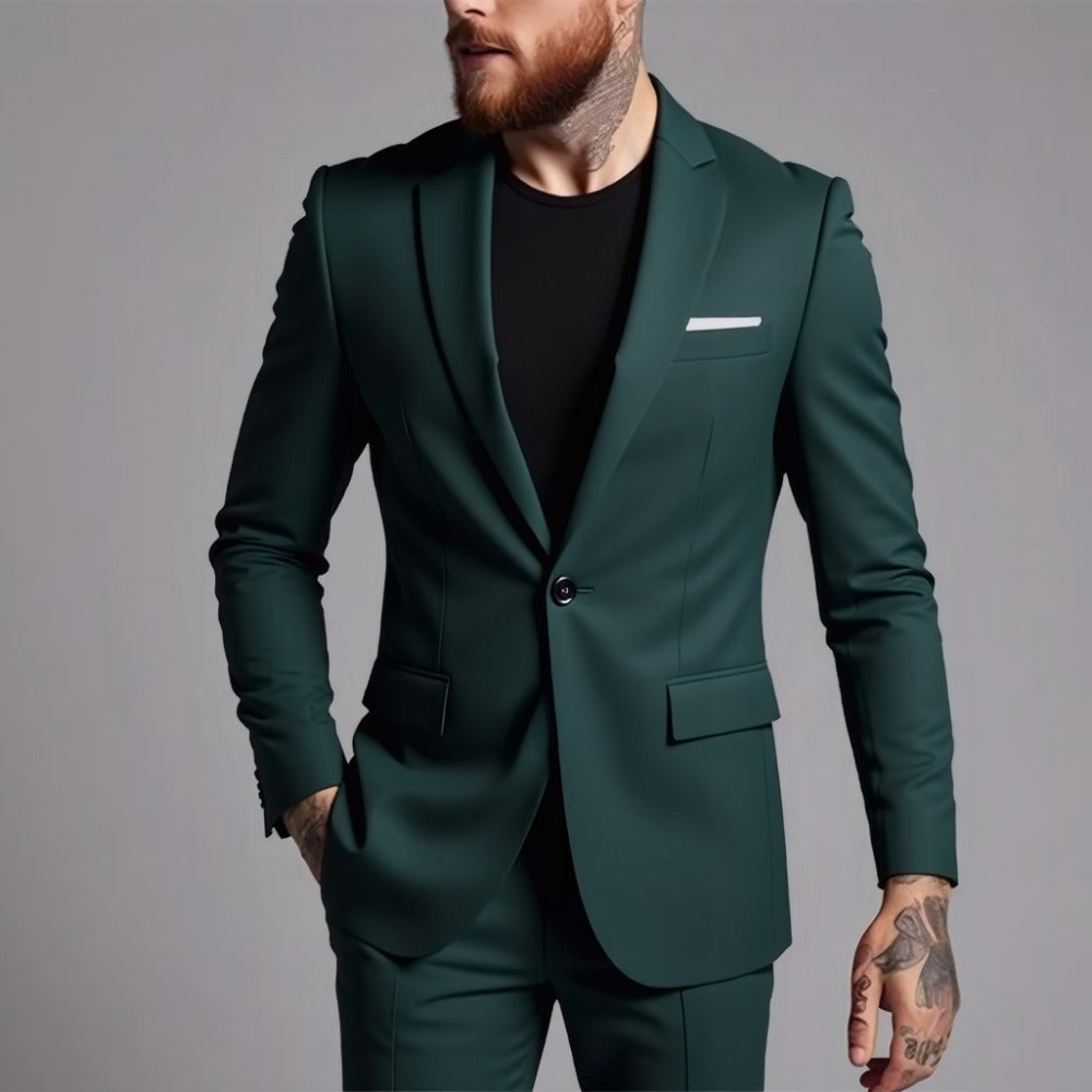 Plus Size Men's Business Casual Fashion Slim Fit Youth Blazer