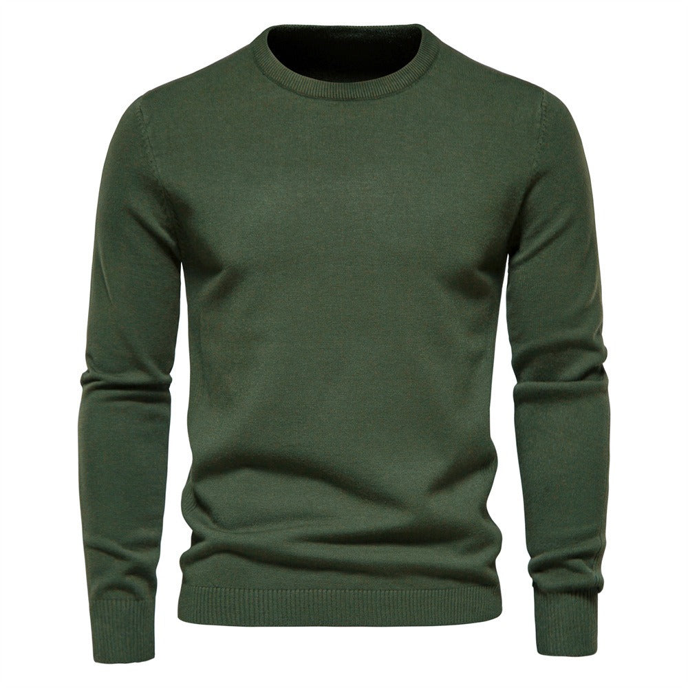 Muti-Color 2025 Fall & Winter Men’s Thick Sweater - Slim Fit Crew Neck Knit Pullover with High Elasticity