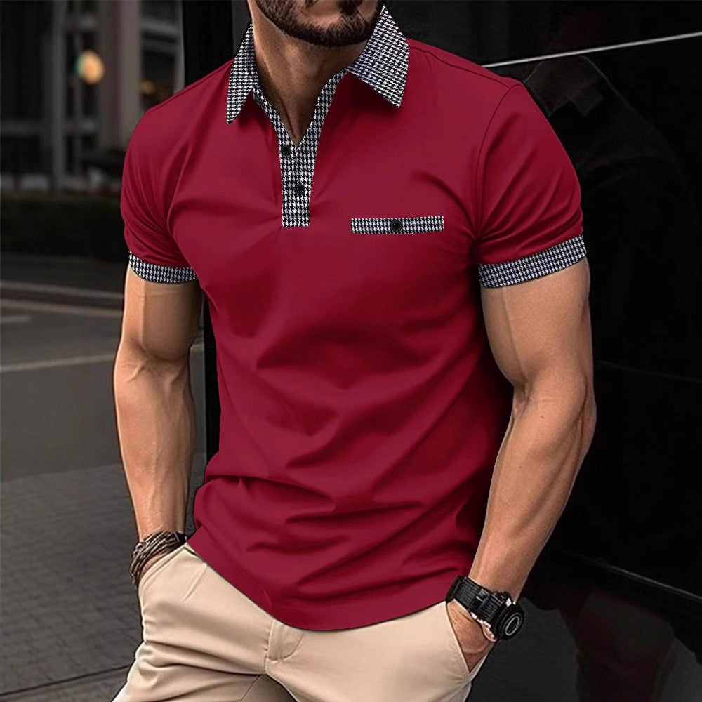 Men's Short Sleeve Polo Shirt Summer Bestseller Color-Block Polo