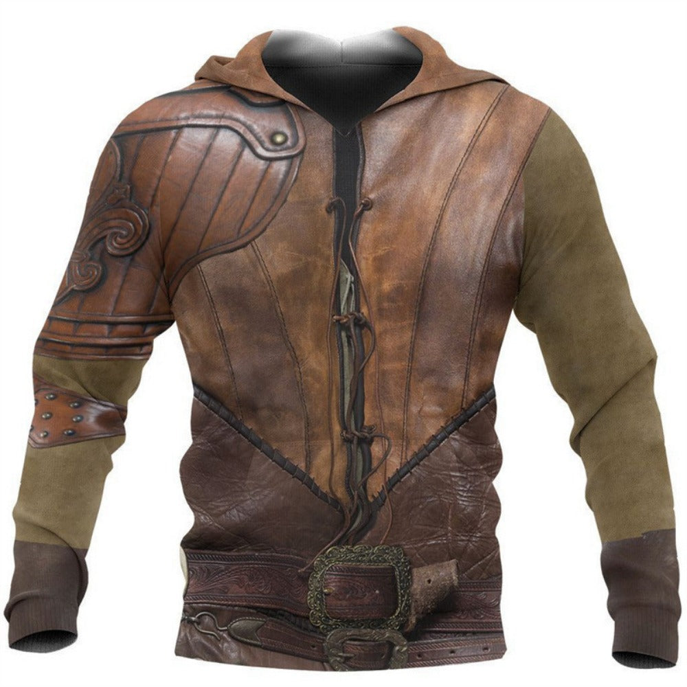 Viking Myth Armor 3D Print Hoodie Men's Cool Streetwear