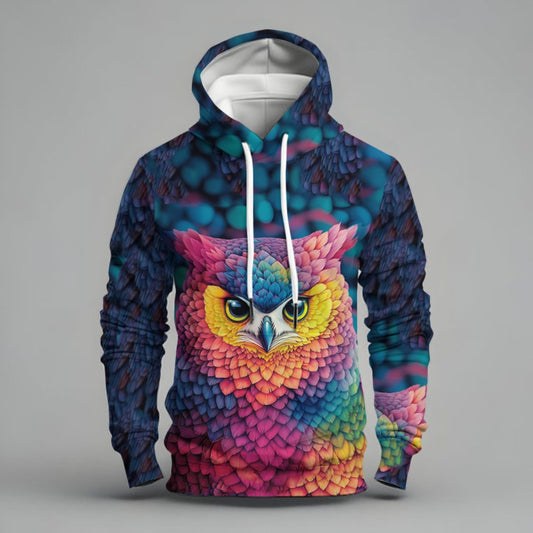 Spring 3D Animal Digital Print Hoodie Men's Trendy Loose Casual Top