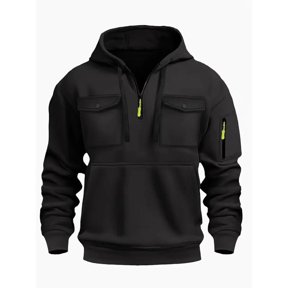 New Men's Winter  Fashion V-Neck Zip-Up Pullover