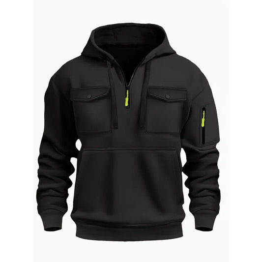 New Men's Winter  Fashion V-Neck Zip-Up Pullover