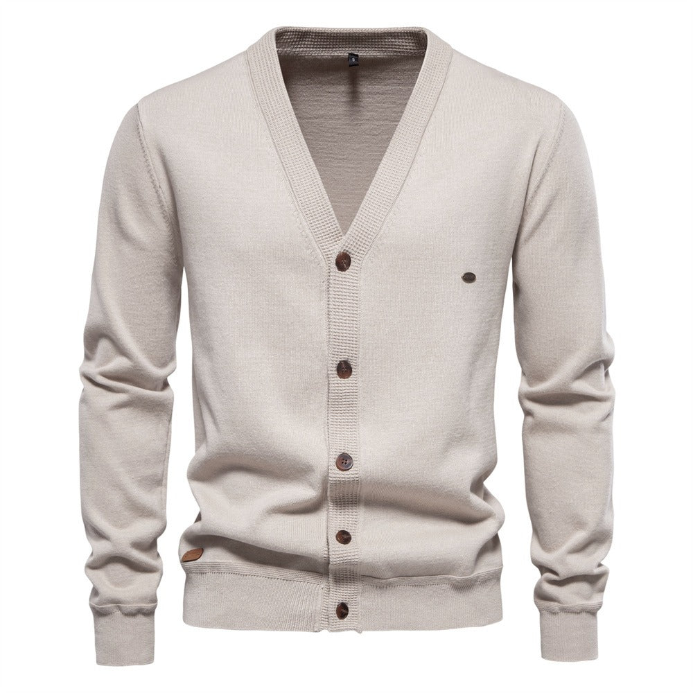 2025New Fall & Winter Men’s Cardigan Sweater - High-Quality Business Casual Solid Color Knitwear
