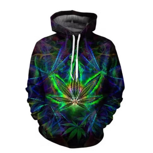 Men's Weed Leaf 3D Print Oversized Hoodie Street Fashion