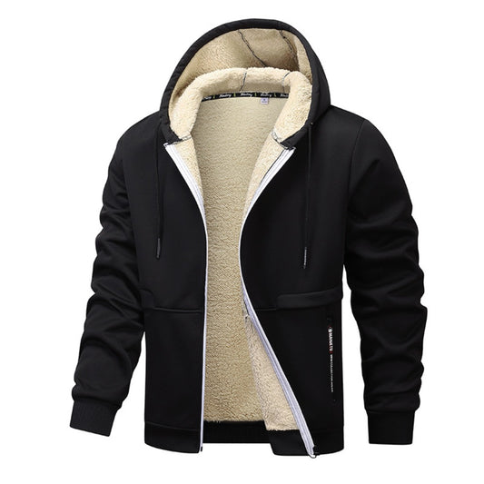 Thick Loose Sherpa Hoodie Work Jacket for Laborers