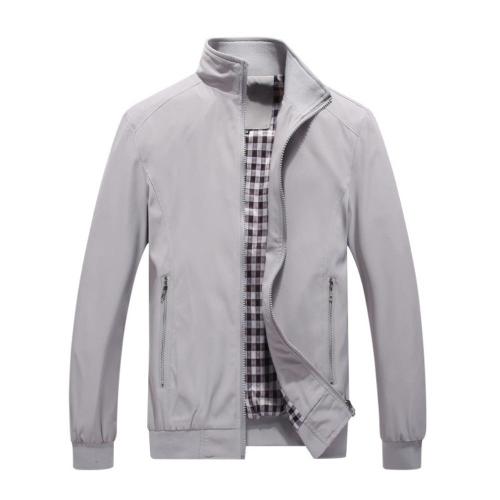 Stand Collar Workwear Jacket Loose Fit Casual Coat