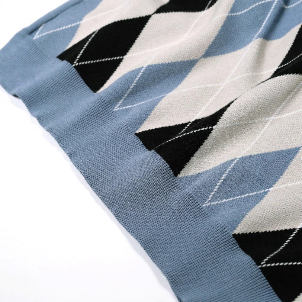 New Season Plaid Patchwork Loose Fit Long-Sleeve Pullover for Men