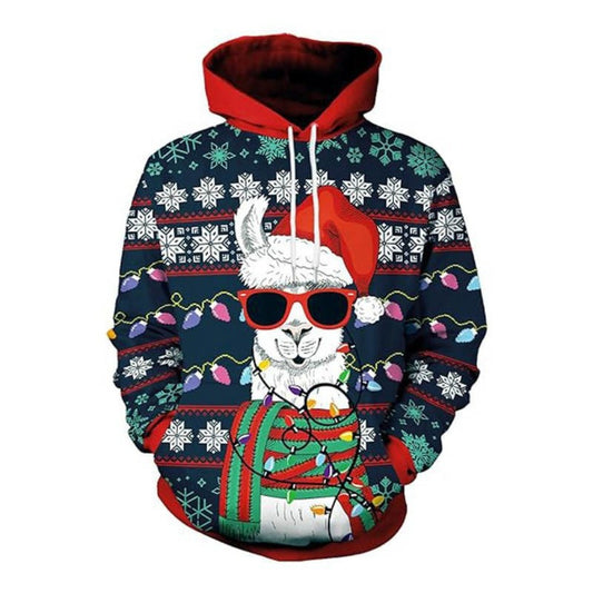 Christmas Men's Hoodie Trendy 3D Digital Print Loose Fit Streetwear