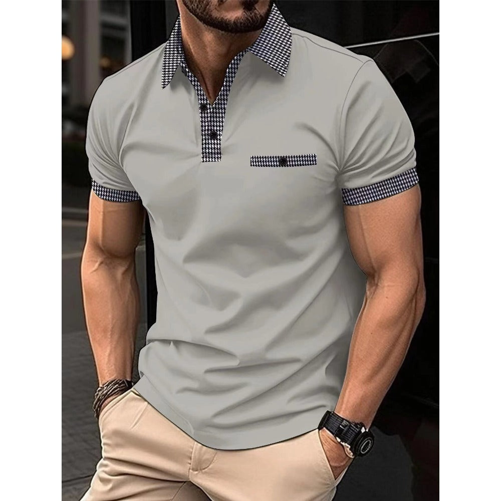 Men's Short Sleeve Polo Shirt Summer Bestseller Color-Block Polo