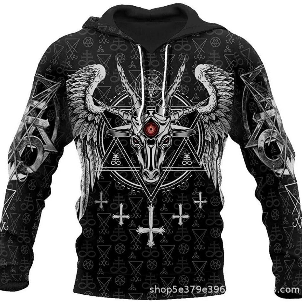 Trendy 3D Viking Warrior Print Men's Hoodie