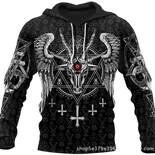 Trendy 3D Viking Warrior Print Men's Hoodie