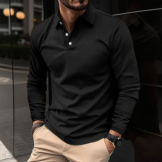 Ins Spring Autumn Polo Shirt Men's Long Sleeve Sport Polo Shirt