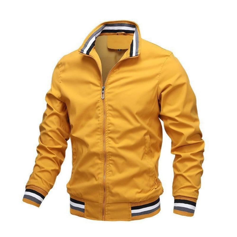 Casual Zip-Up Side Pocket Slim-Fit Jacket