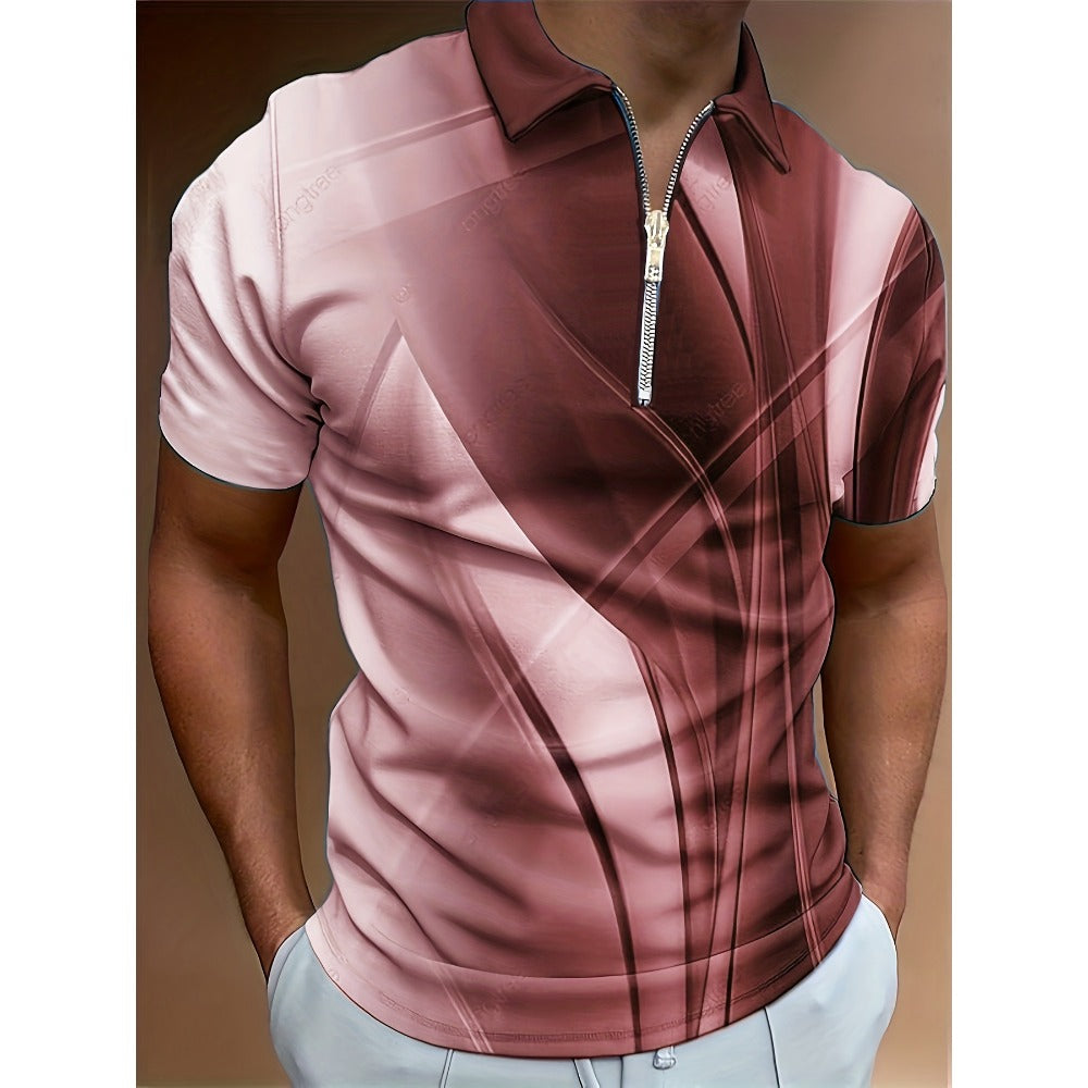 3D Print Trendy Short Sleeve Polo Shirt