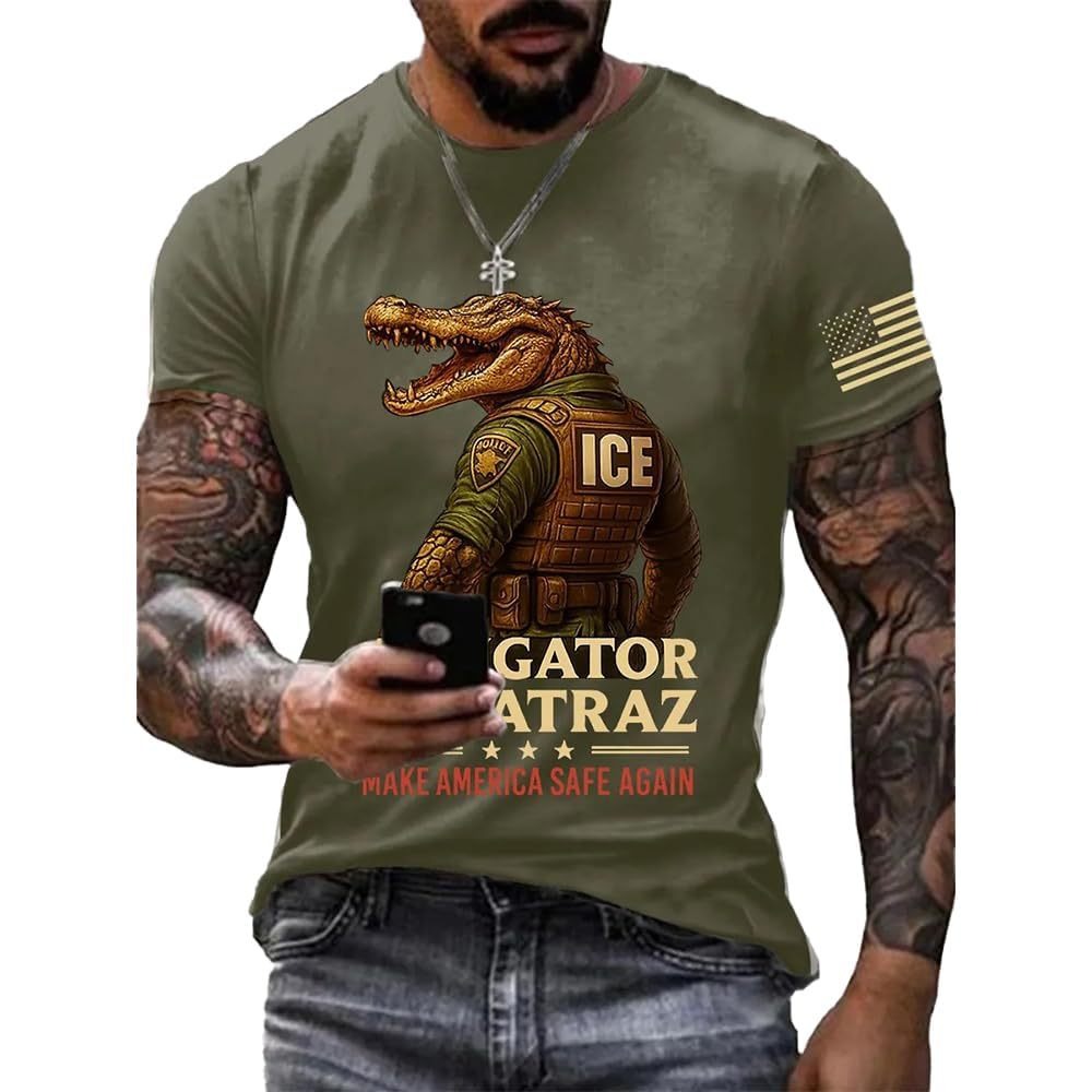 Summer Men's Loose Casual Round-Neck Printed T-Shirt