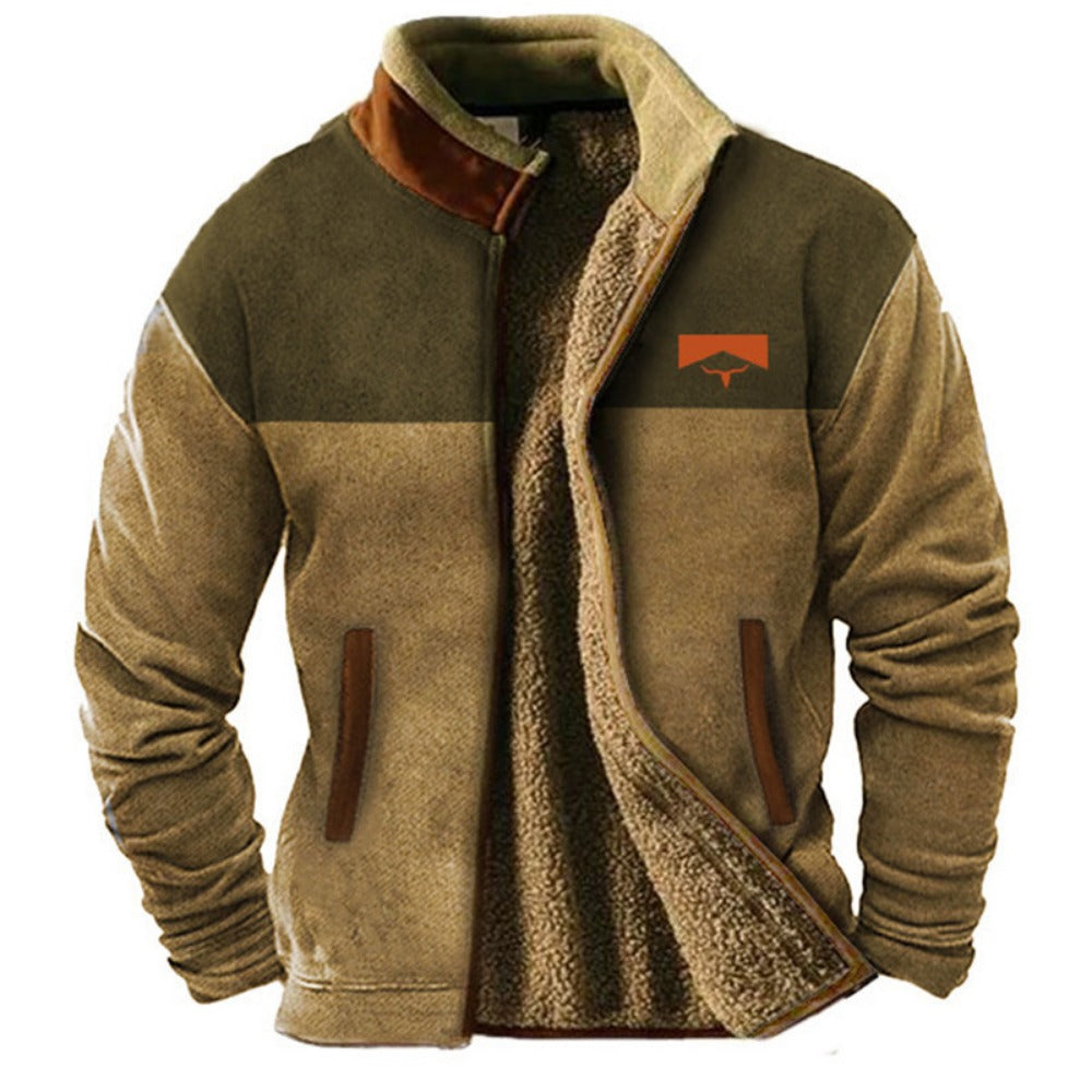 New Men's Padded Jacket Fleece-Lined Outerwear  Fashion Coat